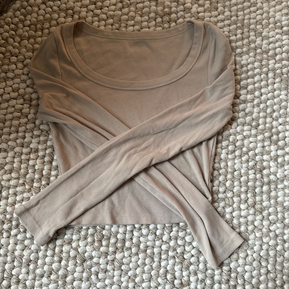 Women's Beige Long Sleeve Top